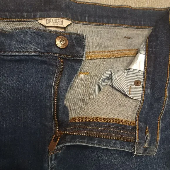 Duluth Trading Womens 14 (34x30) Jeans Stretch Blue Denim - Picture 4 of 10